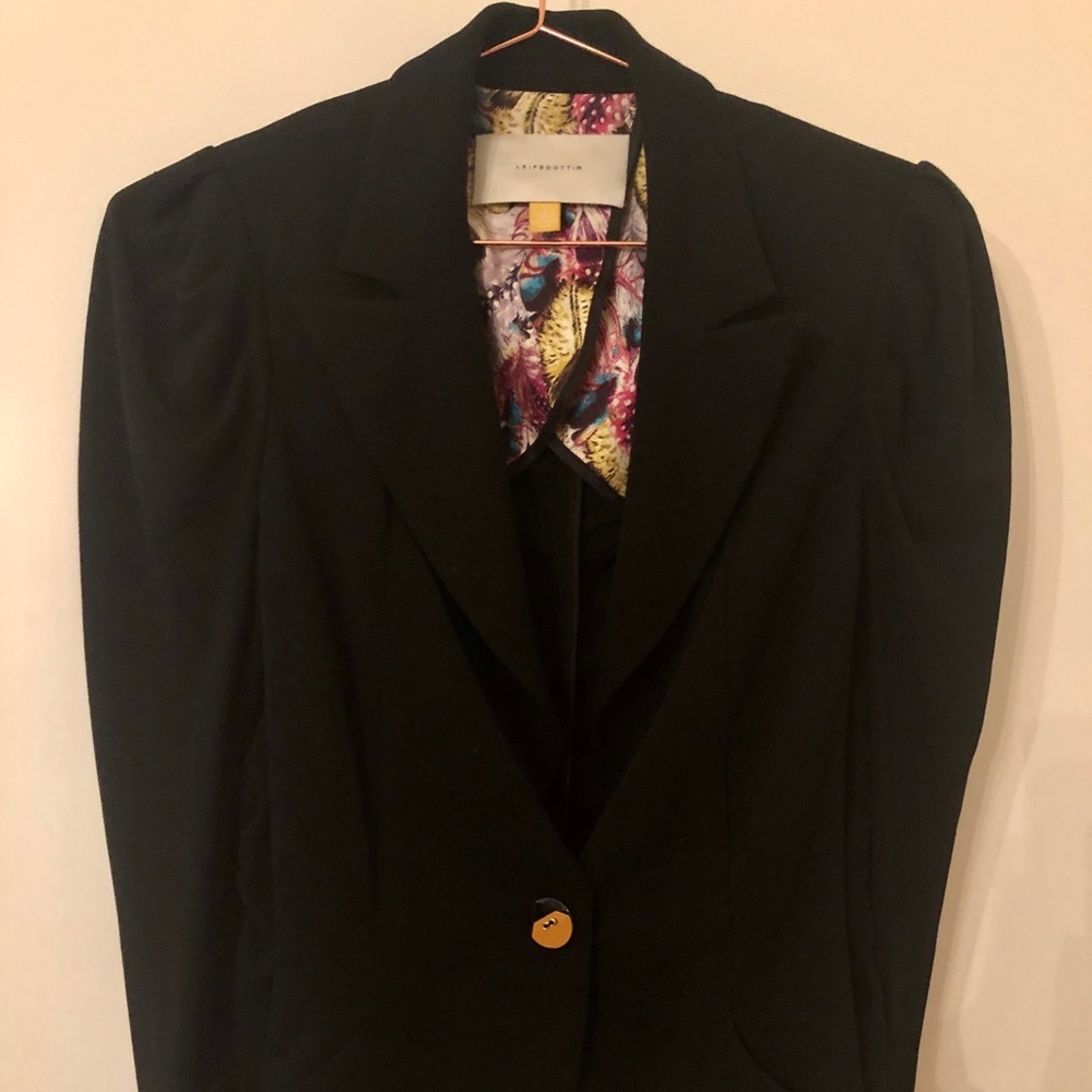 Leifsdottir Black Blazer Jacket Puffed Sleeves